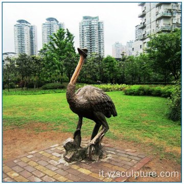 Statua giardino struzzo bronzo animale africano